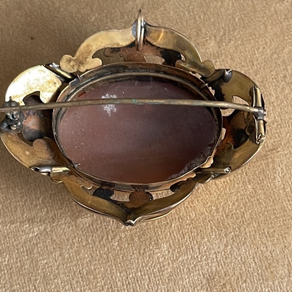 Cameo pendant and brooch 3” by 2 1/4” - Picture 5 of 14